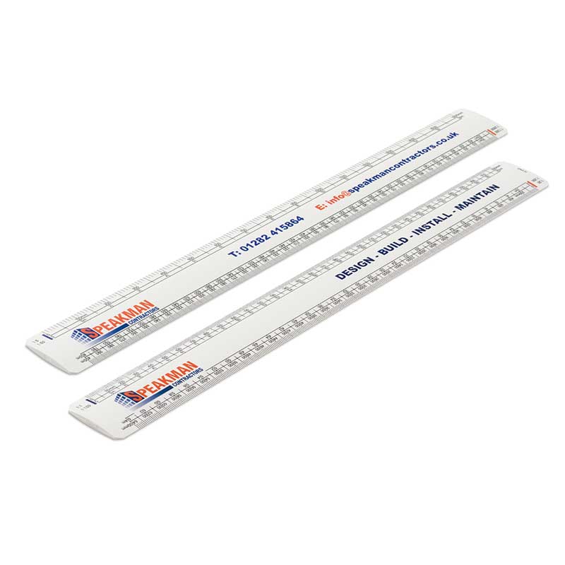 150mm Flat Oval Recycled Plastic Scale Ruler | Add your logo
